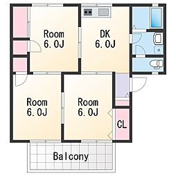 セジュール梅ノ木 3DKの間取図画像