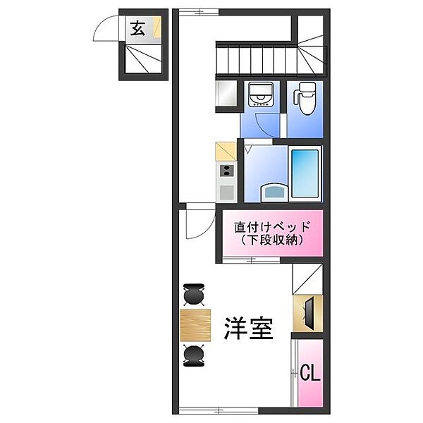 レオパレスコンフォール中島II ｜和歌山県和歌山市中島(賃貸アパート1K・2階・28.02㎡)の写真 その2