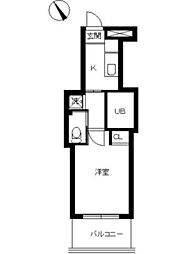 スカイコート門前仲町 1Kの間取図画像