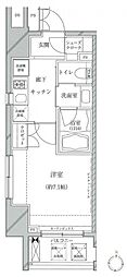クレイシア亀戸 1Kの間取図画像