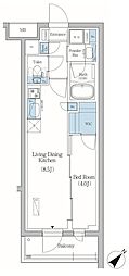 品川区旗の台5丁目マンション 1LDKの間取図画像