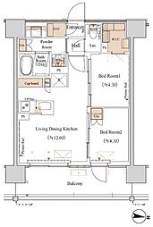 ブランシエスタ木場 2LDKの間取図画像