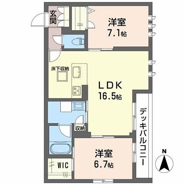 ＨＡＢＩＴＥＲ　御所西 0102｜京都府京都市上京区小川通出水上る茶屋町(賃貸マンション2LDK・1階・66.92㎡)の写真 その2