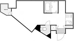 Totsu Residence Shiodome 9階ワンルームの間取り