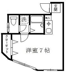 ブライト・T 1階ワンルームの間取り