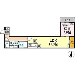 グラナーデ徳丸 1LDKの間取図画像