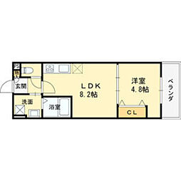 東大阪市太平寺2丁目アパート 1LDKの間取図画像
