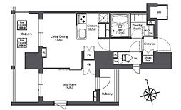 LIBRGRANT西新宿EAST 1LDKの間取図画像
