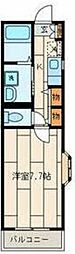ムーンパレット 1Kの間取図画像