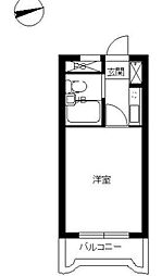 スカイコート市ヶ谷3 ワンルームの間取図画像