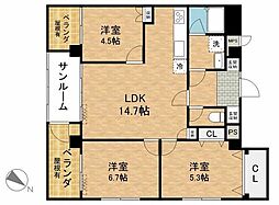 ヤングマンション 3LDKの間取図画像