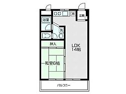 青葉台ハウス 1LDKの間取図画像