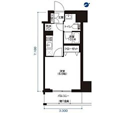 アーバネックス大森 1Kの間取図画像