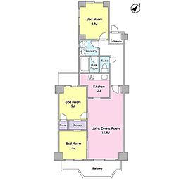 ヒルトップ宮崎台 3LDKの間取図画像