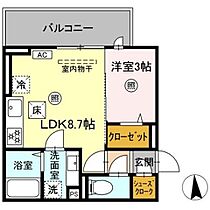 Ａｕｇｕｓｔａ（オーガスタ） 110 ｜ 福岡県久留米市津福本町634-1（賃貸アパート1LDK・1階・30.30㎡） その2