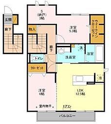 プリマヴェーラA 2LDKの間取図画像