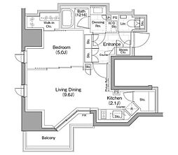 ザ・パークハビオ横浜関内 1LDKの間取図画像