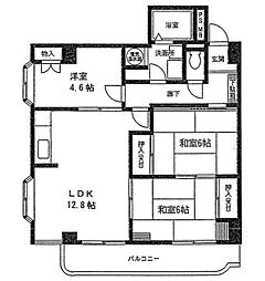 相模原ビューハイツ 3LDKの間取図画像