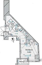 ル・リオン牛込柳町 1Kの間取図画像