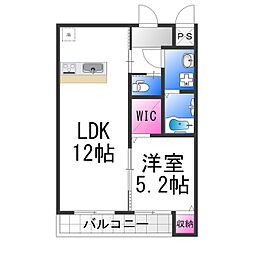カサベルテ北花田パート3 1LDKの間取図画像