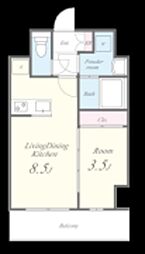 GrandPacific東今里Innovation 1LDKの間取図画像