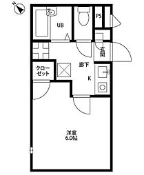 アムール・ワイズ 1Kの間取図画像
