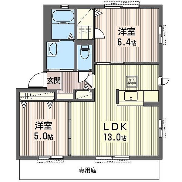 ベイサージュIII 00101｜栃木県小山市大字喜沢(賃貸アパート2LDK・1階・54.07㎡)の写真 その2