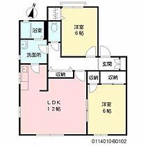 美しヶ丘エクセレンス　II B0102 ｜ 福岡県筑紫野市原田３丁目8-6（賃貸アパート2LDK・1階・59.35㎡） その2