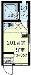 ユナイト渡田ジェイムス・フランク ワンルームの間取図画像