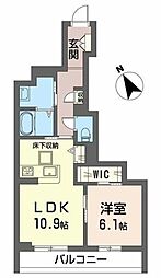 セントリビエ 1階1LDKの間取り