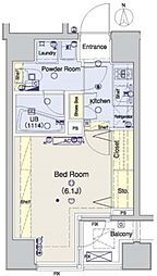 ブライズ三軒茶屋 1Kの間取図画像