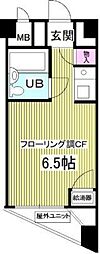 カルム赤坂 ワンルームの間取図画像