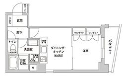カリス初台 1DKの間取図画像