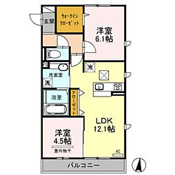 プレジオ2 2LDKの間取図画像