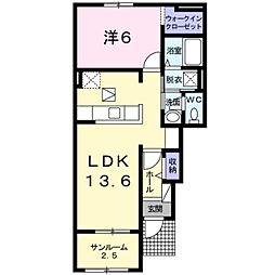 レスペランス1 1LDKの間取図画像