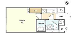 NOZOMIOPREMIER三軒茶屋 1Kの間取図画像