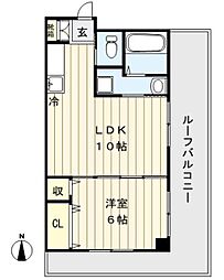 グレイスコート 1LDKの間取図画像