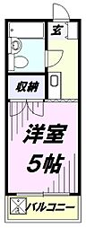 サンアベニュー小手指南 1Kの間取図画像