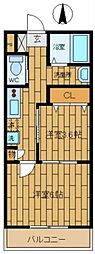 ヴィラウィスタリア 2Kの間取図画像