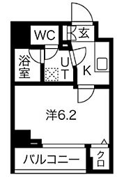 JR京浜東北・根岸線 大井町駅 徒歩11分の賃貸マンション 2階1Kの間取り