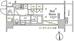 テラス御徒町 1Kの間取図画像