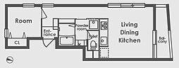 エバーグリーン西日暮里 1LDKの間取図画像