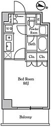 ディームス麻布狸穴町 1Kの間取図画像