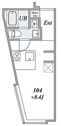 trias270 ワンルームの間取図画像