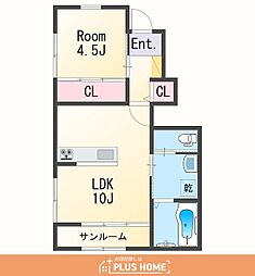 和歌山市有本アパート 1LDKの間取図画像