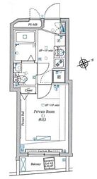 ヴェルト新宿イースト 1Kの間取図画像