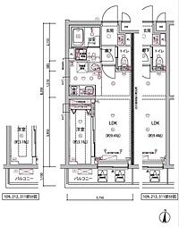 ARCOBALENO BUBAIGAWARA 1LDKの間取図画像
