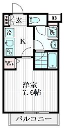 リライア烏山 1Kの間取図画像