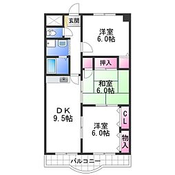セピアコート2番館 3DKの間取図画像