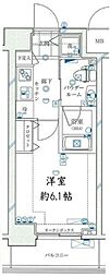 ガリシア浜松町 1Kの間取図画像